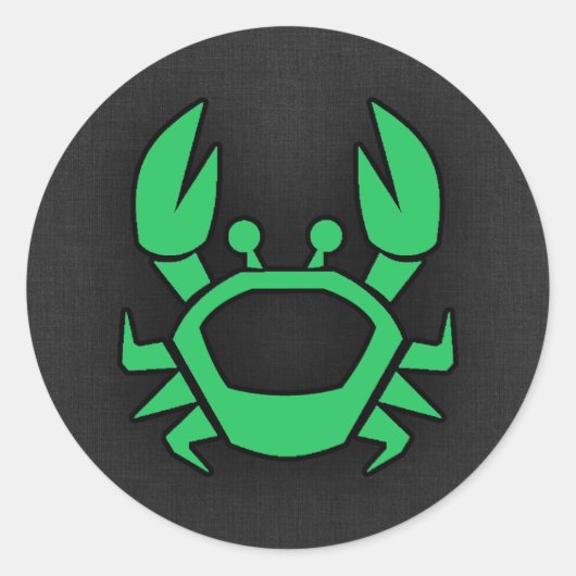 Kelly Green Crab Ronde Sticker (Voorkant)