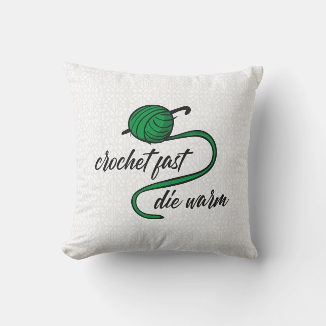 Kelly Green Crochet Fast, Die Warm Kussen (Voorkant)