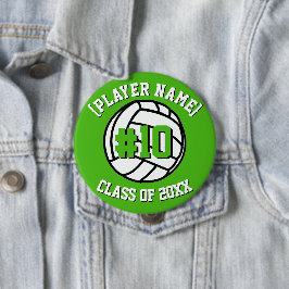 Kelly Green Custom Volleybal Speler en Klasse Ronde Button 4,0 Cm