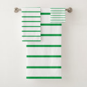 Kelly Green Decorative stripe-patroon Bad Handdoek (Insitu)