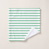 Kelly Green Decorative stripe-patroon Bad Handdoek (Wasdoekje)