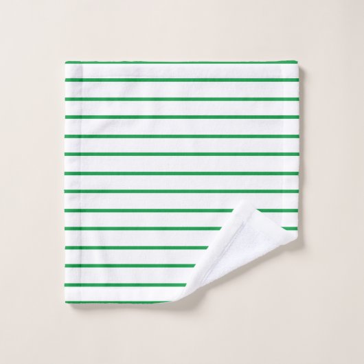 Kelly Green Decorative stripe-patroon Bad Handdoek (Wasdoekje)