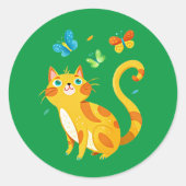 Kelly Green effen kleur Ronde Sticker (Voorkant)