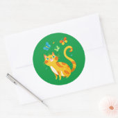 Kelly Green effen kleur Ronde Sticker (Envelop)