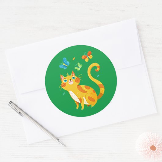 Kelly Green effen kleur Ronde Sticker (Envelop)