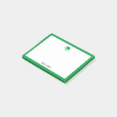 Kelly Green Elephant en Border in White met Name Post-it® Notes (Schuin)