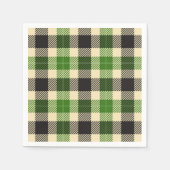 Kelly Green en Black Tartan Plaid Papieren servett Servetten (Voorkant)