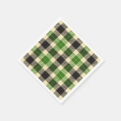 Kelly Green en Black Tartan Plaid Papieren servett Servetten (Hoek)