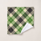 Kelly Green en Black Tartan Pset Bad Handdoek (Wasdoekje)