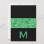 Kelly Green en Black Vintage Wedding Sjabloon Kaart (Achterkant)