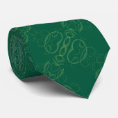 Kelly Green en Gold Swirling Pinstripe Elegant Stropdas (Opgerold)