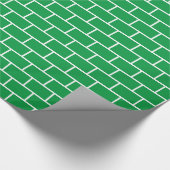 Kelly Green en White Brick Pattern Cadeaupapier (Hoek)