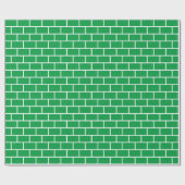 Kelly Green en White Brick Pattern Cadeaupapier (Vlak)