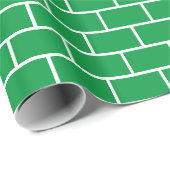 Kelly Green en White Brick Pattern Cadeaupapier (Rol Hoek)