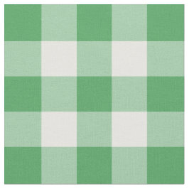 Kelly Green en White Gingham Pattern Fabric Stof