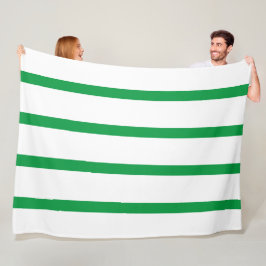 Kelly Green en White Minimal Wide Stripes Kantoor Fleece Deken