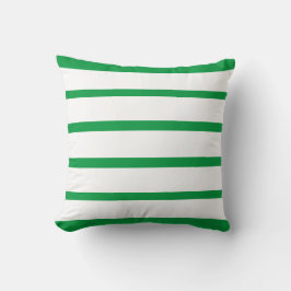 Kelly Green en White Minimal Wide Stripes Kantoor Kussen