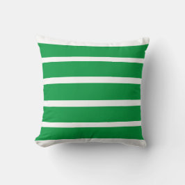 Kelly Green en White Minimal Wide Stripes Kantoor Kussen