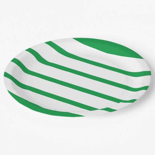 Kelly Green en White Minimal Wide Stripes Kantoor Papieren Bordje (Gekanteld)