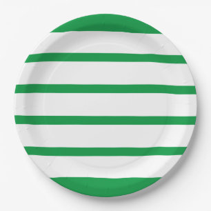 Kelly Green en White Minimal Wide Stripes Kantoor Papieren Bordje