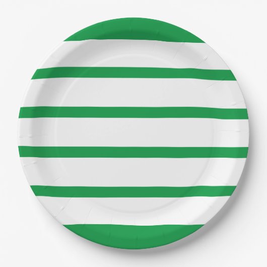 Kelly Green en White Minimal Wide Stripes Kantoor Papieren Bordje (Voorkant)