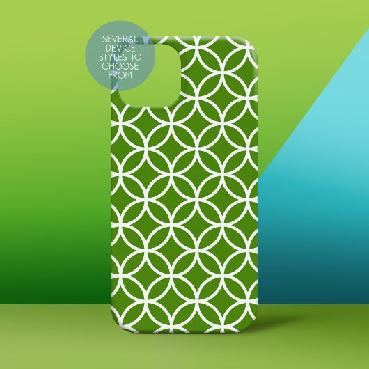 Kelly Green en White Modern Geometric Pattern Case-Mate iPhone Case