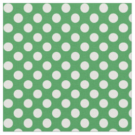 Kelly Green en White Polka Dot Fabric Stof