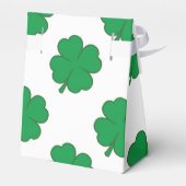 Kelly Green en White Shamrock, 4-blad klaver Bedankdoosjes (Achterkant)