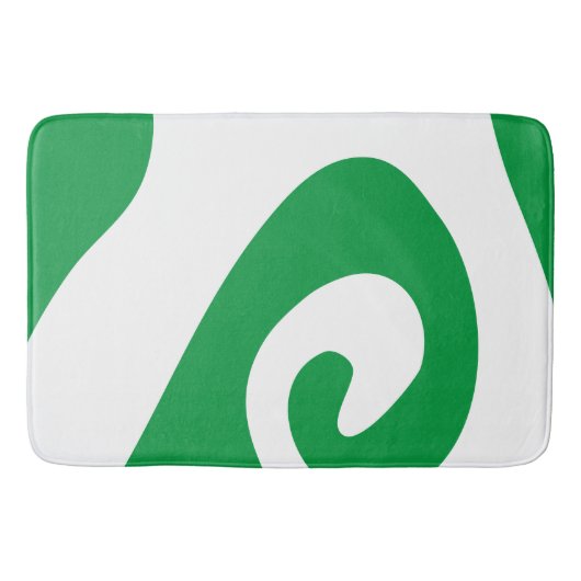Kelly Green en White Swirl Wave Badmat (Voorkant)