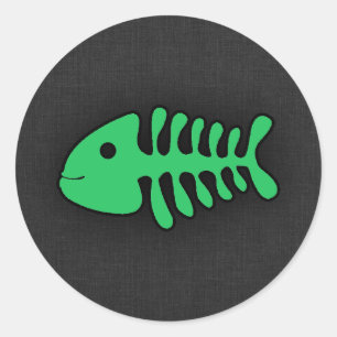 Kelly Green Fish Botten Ronde Sticker