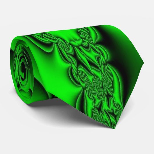 Kelly Green Fractal Stropdas (Opgerold)