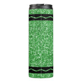 Kelly Green Glitter Crayon Hot Drink Naam Tumbler Thermosbeker (Achterkant)