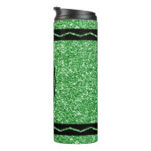 Kelly Green Glitter Crayon Hot Drink Naam Tumbler Thermosbeker (Geroteerd rechts)