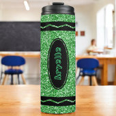 Kelly Green Glitter Crayon Hot Drink Naam Tumbler Thermosbeker