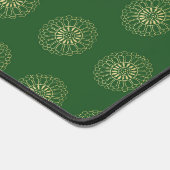 Kelly Green | Golden Zinnia Flower Medallions Bureaumat (Hoek)