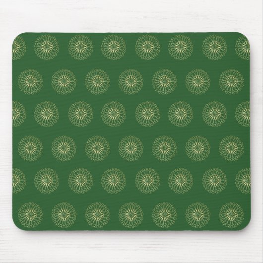 Kelly Green | Golden Zinnia Flower Medallions Muismat (Voorkant)