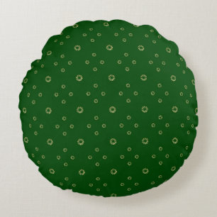 Kelly Green   Gouden Zinnia Zon Rond Kussen