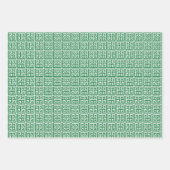 Kelly Green Griekse sleutel, streep, stip inpakpap Inpakpapier Vel (Voorkant)