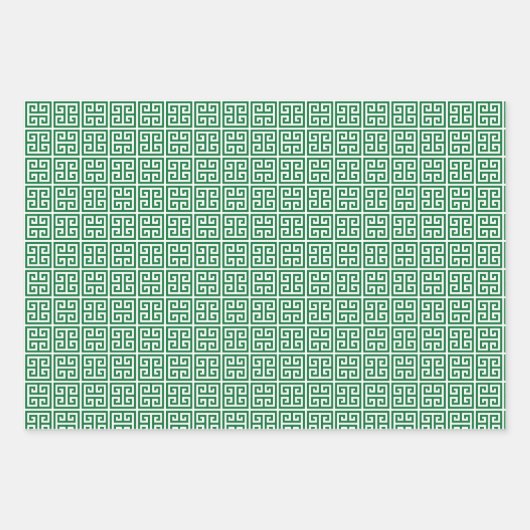 Kelly Green Griekse sleutel, streep, stip inpakpap Inpakpapier Vel (Voorkant)