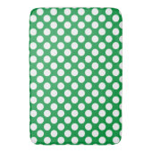 Kelly Green: Groot wit Polka Dot Patroon Badmat (Voorkant Verticaal)