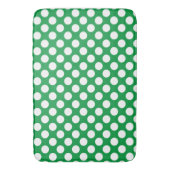 Kelly Green : Groot wit Stippenpatroon Badmat (Voorkant Verticaal)