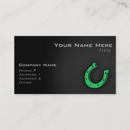 Kelly Green Hoefijzer Visitekaartje (Voorkant)