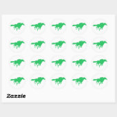 Kelly Green Horse Racing Ronde Sticker (Vel)