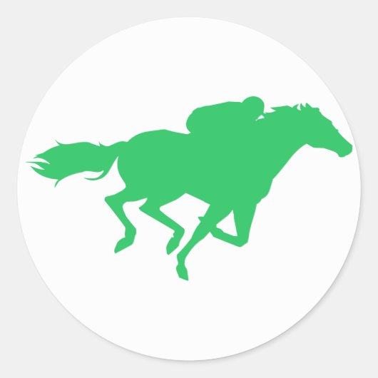 Kelly Green Horse Racing Ronde Sticker (Voorkant)