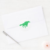 Kelly Green Horse Racing Ronde Sticker (Envelop)