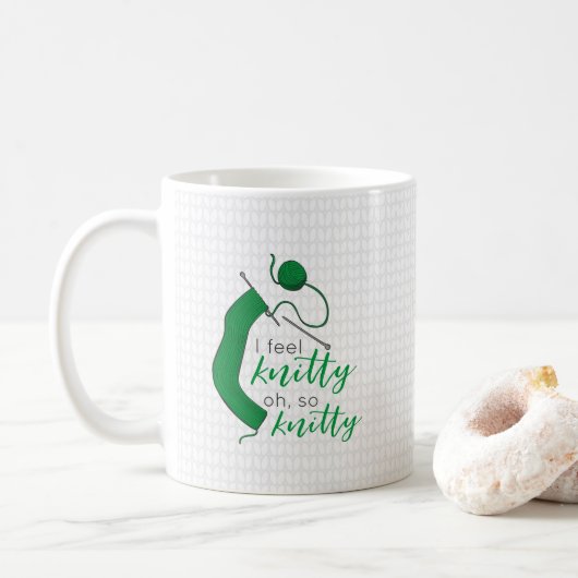 Kelly Green, ik voel me knitty. Koffiemok (Met donut)