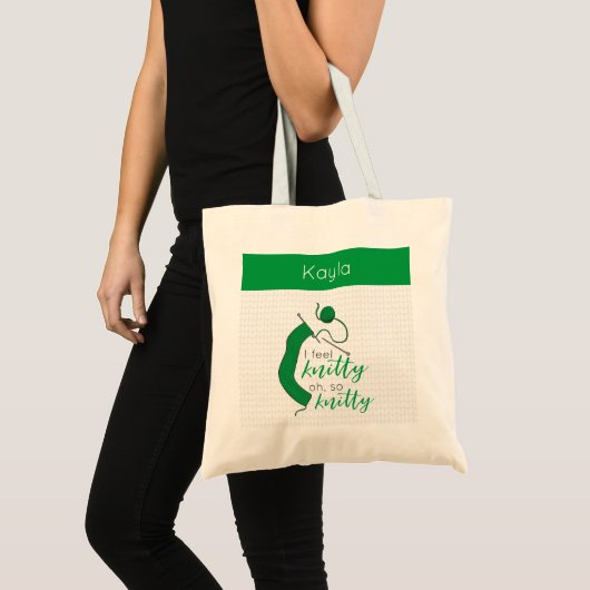Kelly Green, ik voel me knitty. Tote Bag (Voorkant (product))