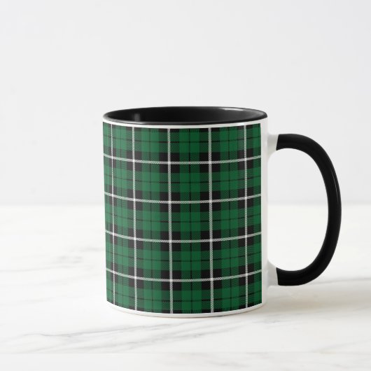 Kelly green Irish green white/black stripe plaid Mok (Rechts)