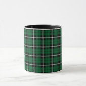 Kelly green Irish green white/black stripe plaid Mok (Midden)