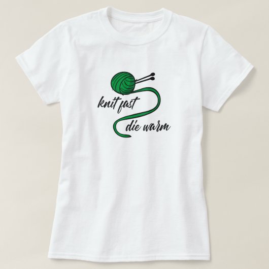 Kelly Green Knit Fast, Die Warm T-Shirt (Design voorkant)